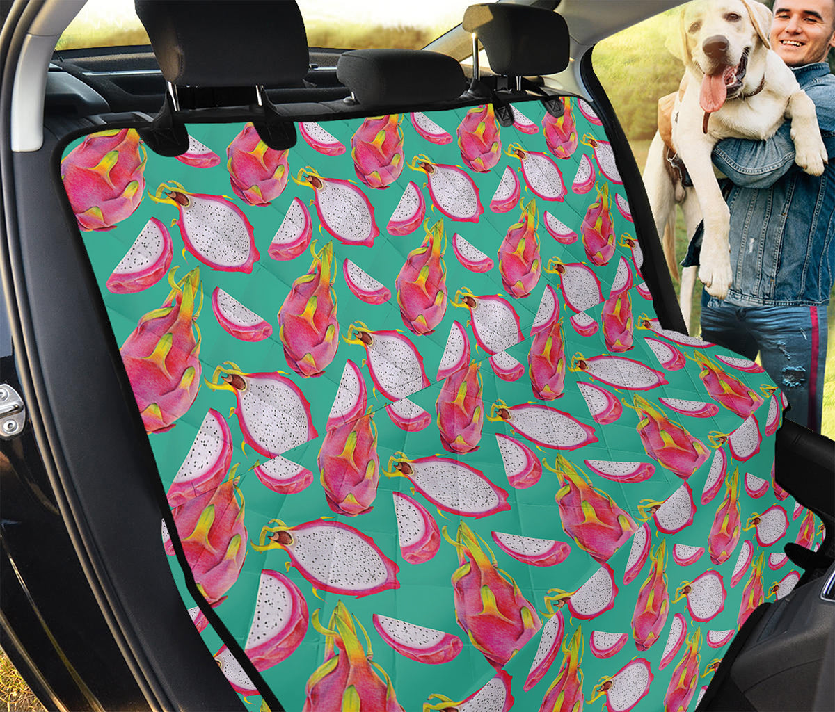 Hand Drawn Dragon Fruit Pattern Print Pet Car Back Seat Cover