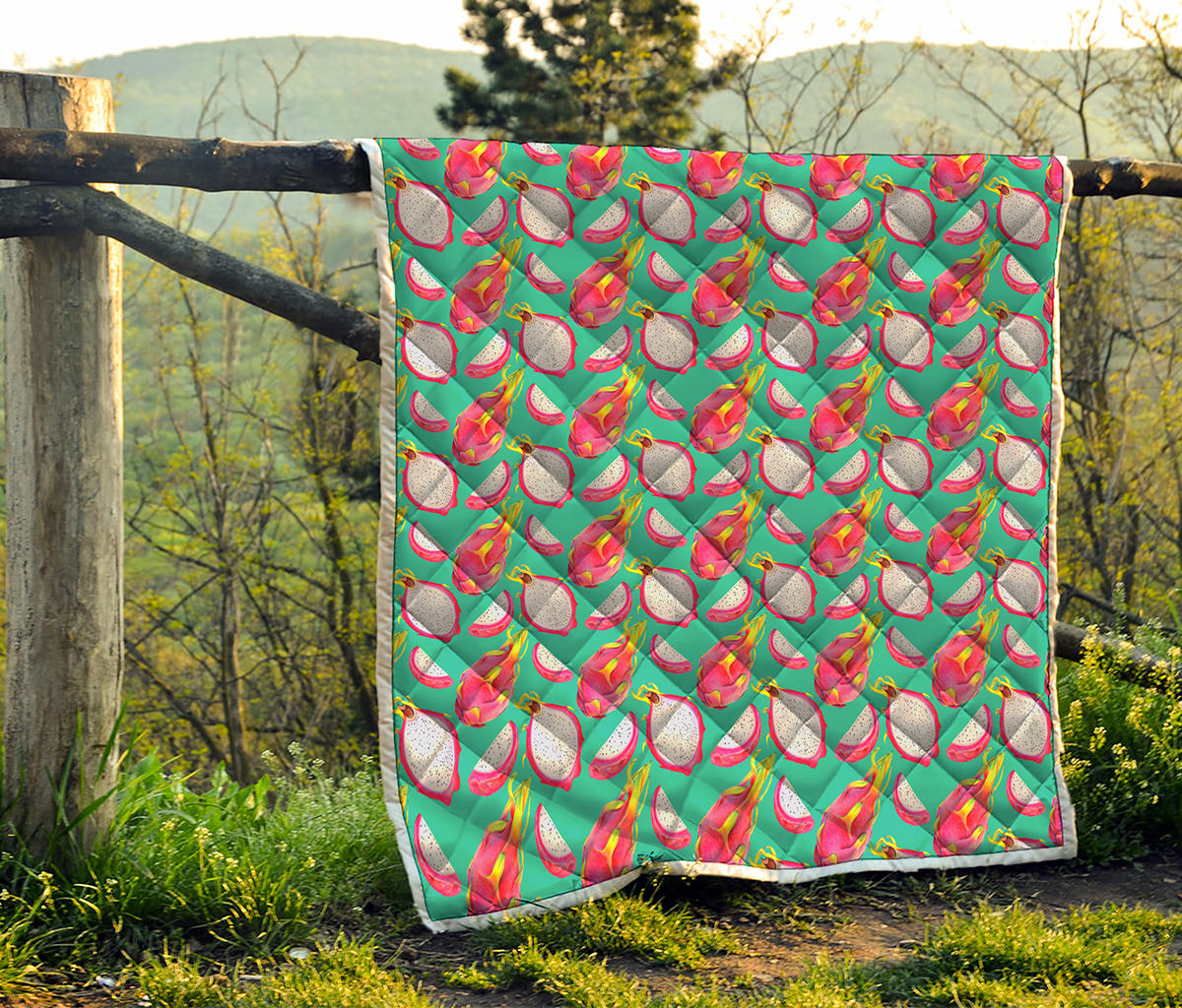 Hand Drawn Dragon Fruit Pattern Print Quilt