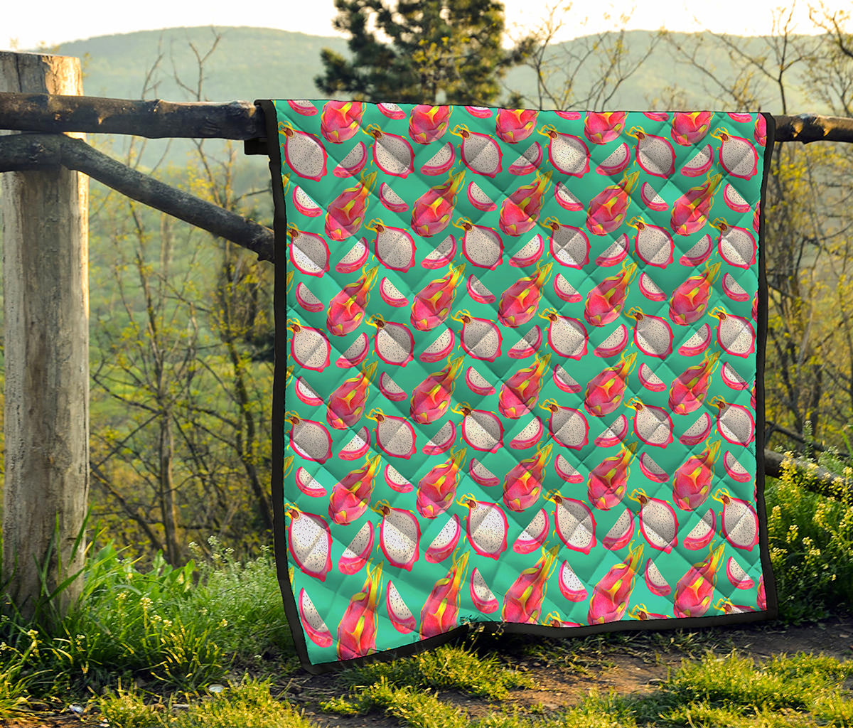 Hand Drawn Dragon Fruit Pattern Print Quilt