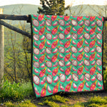 Hand Drawn Dragon Fruit Pattern Print Quilt