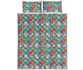 Hand Drawn Dragon Fruit Pattern Print Quilt Bed Set
