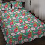 Hand Drawn Dragon Fruit Pattern Print Quilt Bed Set