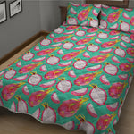 Hand Drawn Dragon Fruit Pattern Print Quilt Bed Set