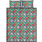 Hand Drawn Dragon Fruit Pattern Print Quilt Bed Set