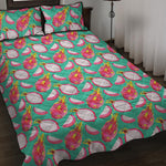 Hand Drawn Dragon Fruit Pattern Print Quilt Bed Set
