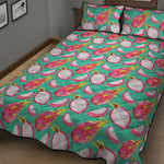 Hand Drawn Dragon Fruit Pattern Print Quilt Bed Set