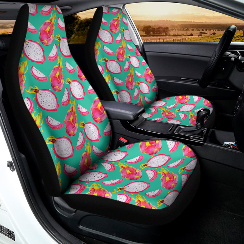 Hand Drawn Dragon Fruit Pattern Print Universal Fit Car Seat Covers