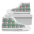 Hand Drawn Dragon Fruit Pattern Print White High Top Sneakers