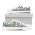 Hand Drawn Dragon Fruit Pattern Print White Low Top Sneakers