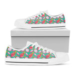 Hand Drawn Dragon Fruit Pattern Print White Low Top Shoes