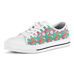 Hand Drawn Dragon Fruit Pattern Print White Low Top Shoes