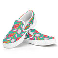Hand Drawn Dragon Fruit Pattern Print White Slip On Sneakers