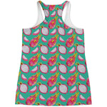 Hand Drawn Dragon Fruit Pattern Print Women's Racerback Tank Top