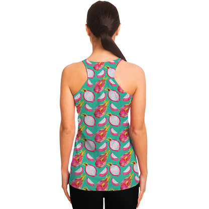 Hand Drawn Dragon Fruit Pattern Print Women's Racerback Tank Top