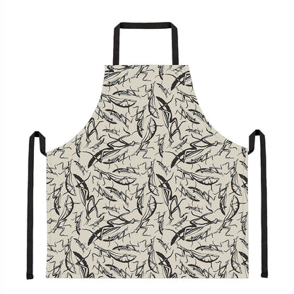 Hand Drawn Mantis Pattern Print Apron