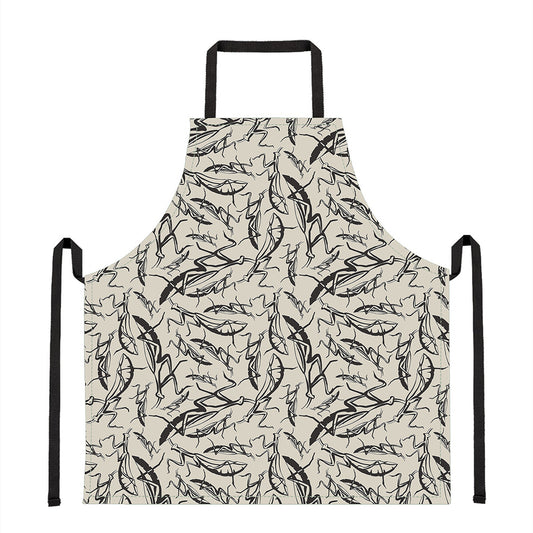Hand Drawn Mantis Pattern Print Apron