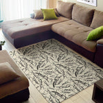 Hand Drawn Mantis Pattern Print Area Rug