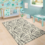 Hand Drawn Mantis Pattern Print Area Rug