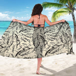 Hand Drawn Mantis Pattern Print Beach Sarong Wrap