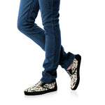 Hand Drawn Mantis Pattern Print Black Slip On Shoes