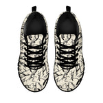 Hand Drawn Mantis Pattern Print Black Sneakers