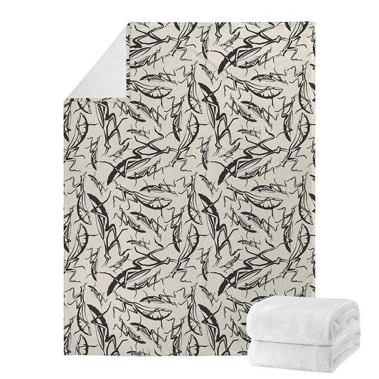 Hand Drawn Mantis Pattern Print Blanket