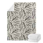 Hand Drawn Mantis Pattern Print Blanket