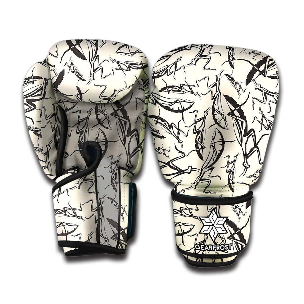 Hand Drawn Mantis Pattern Print Boxing Gloves