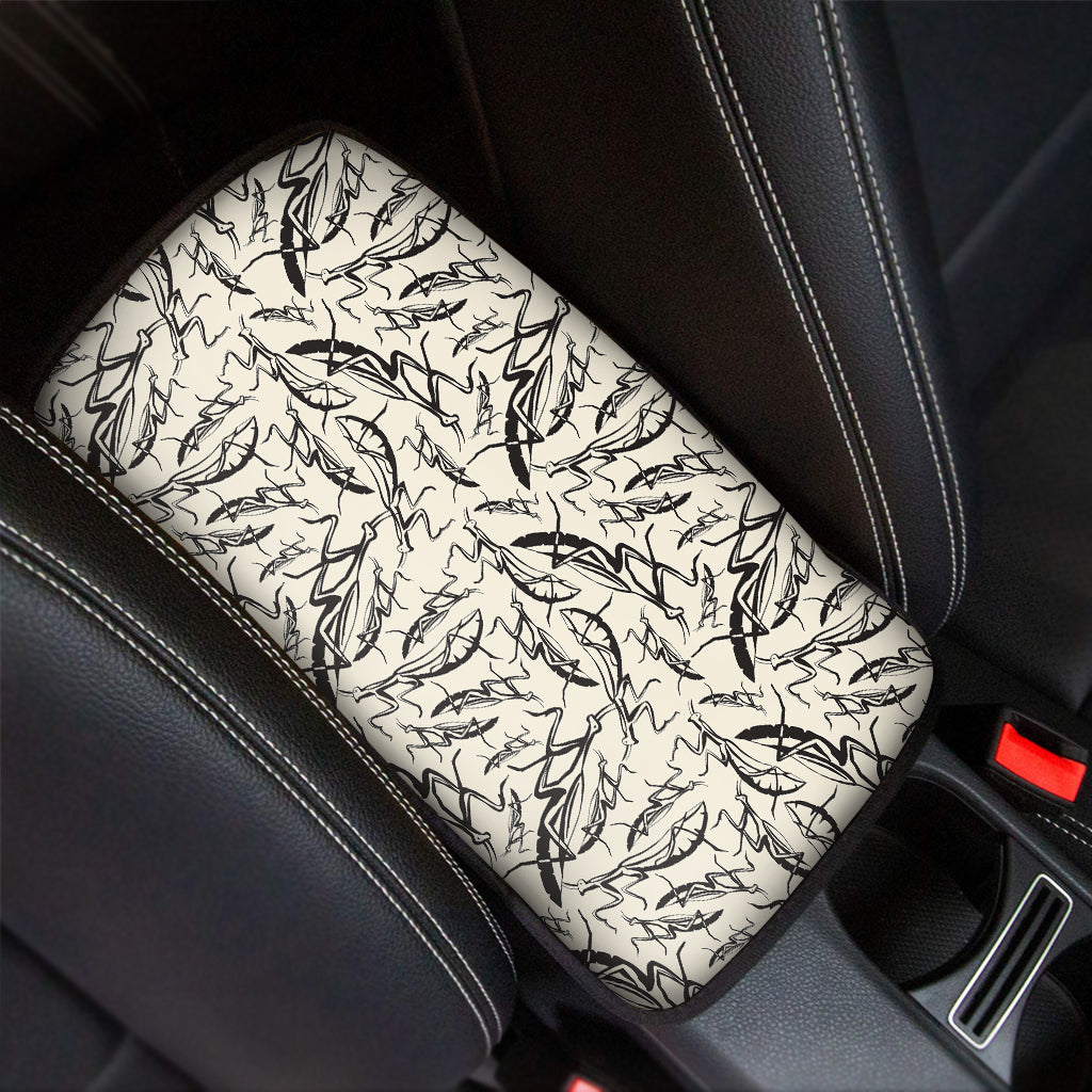 Hand Drawn Mantis Pattern Print Car Center Console Cover
