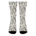 Hand Drawn Mantis Pattern Print Crew Socks
