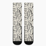 Hand Drawn Mantis Pattern Print Crew Socks