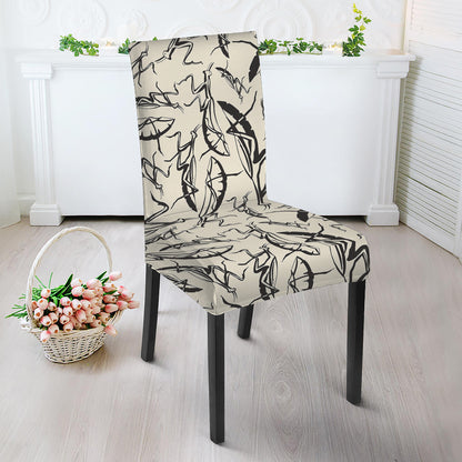 Hand Drawn Mantis Pattern Print Dining Chair Slipcover