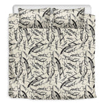 Hand Drawn Mantis Pattern Print Duvet Cover Bedding Set