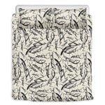 Hand Drawn Mantis Pattern Print Duvet Cover Bedding Set
