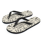 Hand Drawn Mantis Pattern Print Flip Flops