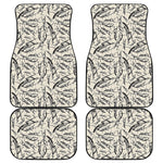 Hand Drawn Mantis Pattern Print Front and Back Car Floor Mats