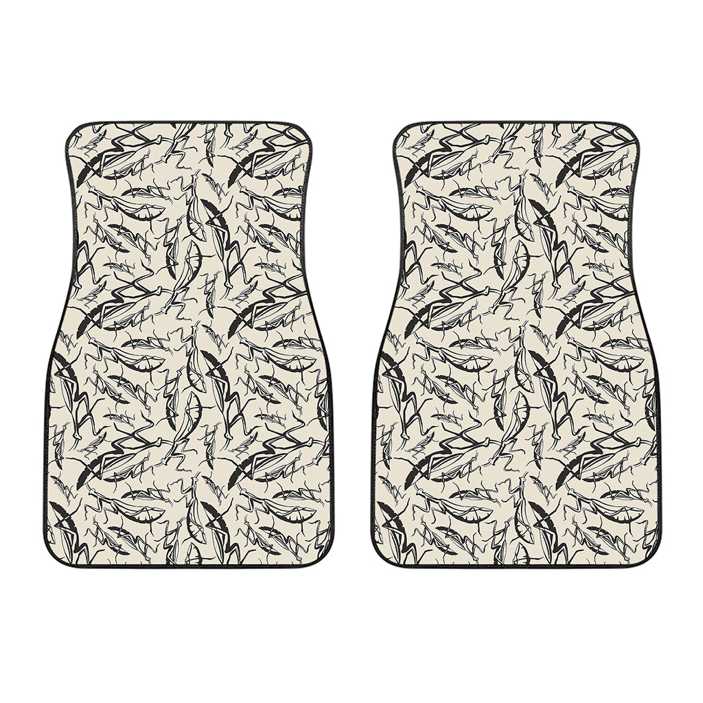 Hand Drawn Mantis Pattern Print Front Car Floor Mats