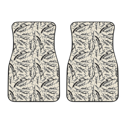 Hand Drawn Mantis Pattern Print Front Car Floor Mats