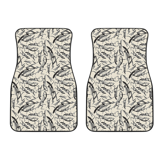 Hand Drawn Mantis Pattern Print Front Car Floor Mats