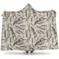 Hand Drawn Mantis Pattern Print Hooded Blanket