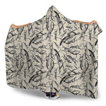 Hand Drawn Mantis Pattern Print Hooded Blanket