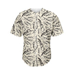 Hand Drawn Mantis Pattern Print Men's Baseball Jersey