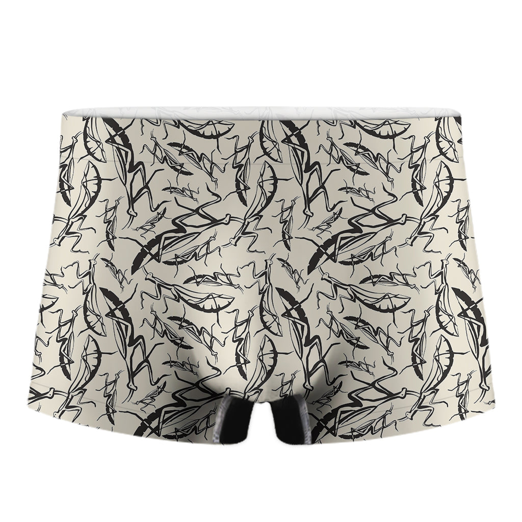 Hand Drawn Mantis Pattern Print Men's Boxer Briefs