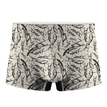 Hand Drawn Mantis Pattern Print Men's Boxer Briefs