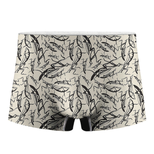 Hand Drawn Mantis Pattern Print Men's Boxer Briefs