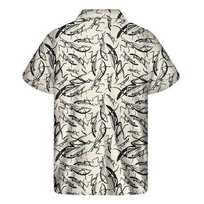 Hand Drawn Mantis Pattern Print Men's Short Sleeve Shirt
