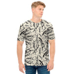 Hand Drawn Mantis Pattern Print Men's T-Shirt