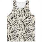 Hand Drawn Mantis Pattern Print Men's Tank Top