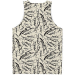 Hand Drawn Mantis Pattern Print Men's Tank Top