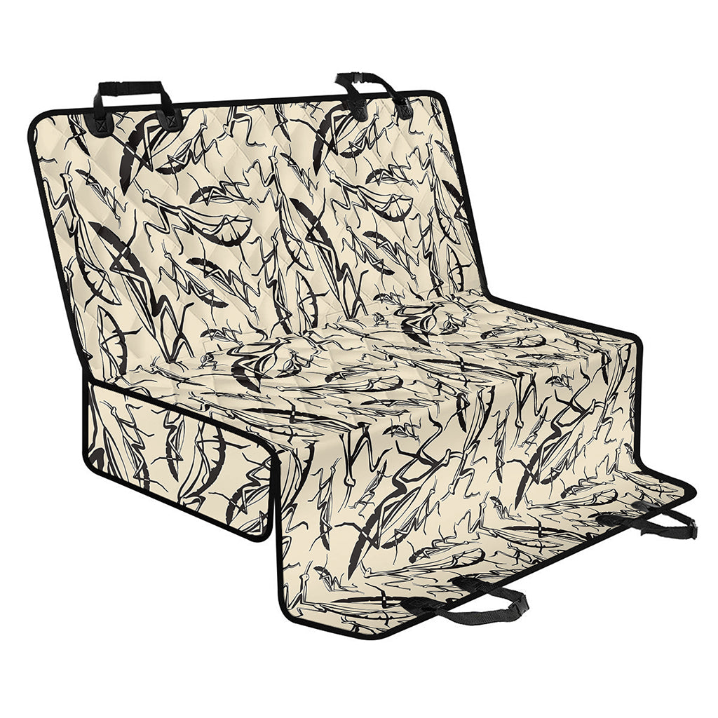 Hand Drawn Mantis Pattern Print Pet Car Back Seat Cover